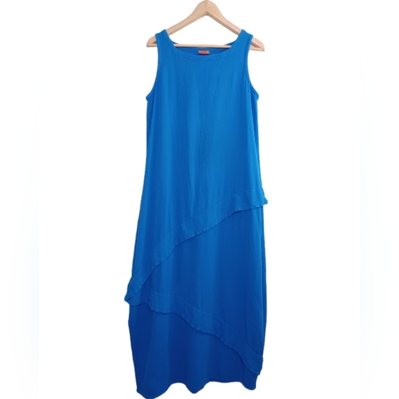 Oh My Gauze Sleeveless Lagenlook Minimalist Beach 100% Cotton Gauze Maxi Dress - Picture 2 of 15